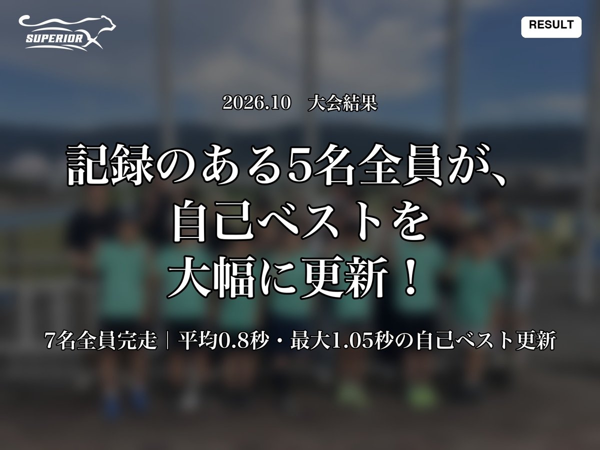 2026年10月 大会結果（自己ベストを大幅に更新）